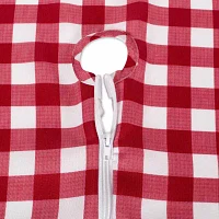 Design Imports Red Check Outdoor  With Zipper Table Runners