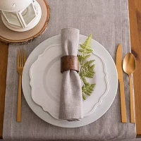 Design Imports Stone Brown Solid Chambray Table Runners