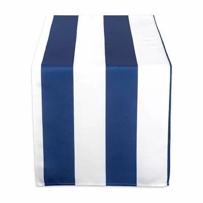 Design Imports Nautical Blue Cabana Stripe Outdoor Table Runners