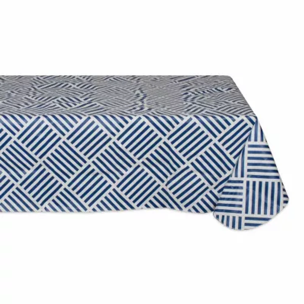 Design Imports Navy Grid Vinyl Tablecloths