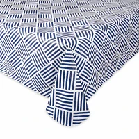 Design Imports Navy Grid Vinyl Tablecloths