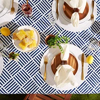Design Imports Navy Grid Vinyl Tablecloths