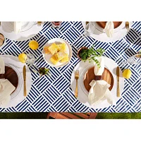 Design Imports Navy Grid Vinyl Tablecloths