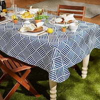 Design Imports Navy Grid Vinyl Tablecloths