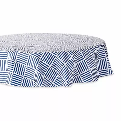 Design Imports Navy Grid Vinyl Tablecloths