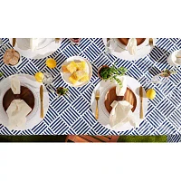 Design Imports Navy Grid Vinyl Tablecloths