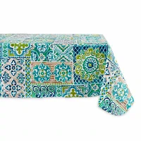 Design Imports Spanish Tile Vinyl Tablecloths