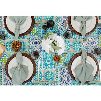 Design Imports Spanish Tile Vinyl Tablecloths