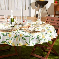 Design Imports Lemon Bliss Print Outdoor With Zipper Tablecloths