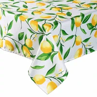 Design Imports Lemon Bliss Print Outdoor  With Zipper Tablecloths