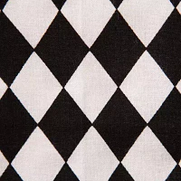 Design Imports Black And Cream Harlequin Print Table Topper Tablecloths