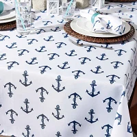 Design Imports Anchors Print Outdoor Tablecloths