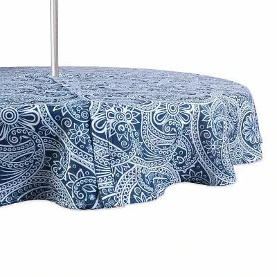 Design Imports Blue Paisley Print Outdoor Tablecloths