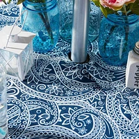 Design Imports Blue Paisley Print Outdoor Tablecloths