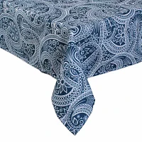 Design Imports Blue Paisley Print Outdoor Tablecloths