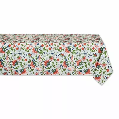 Design Imports Garden Floral Print Outdoor Tablecloths