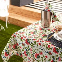 Design Imports Garden Floral Print Outdoor Tablecloths