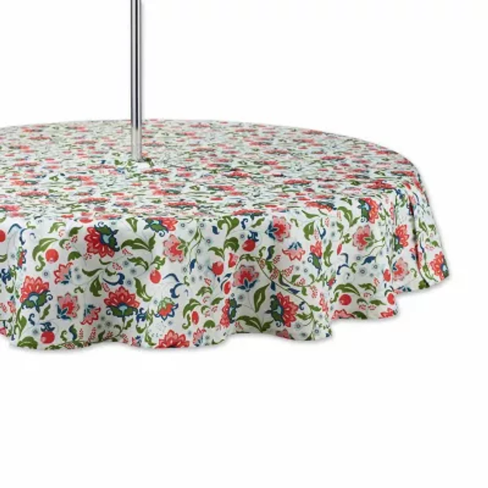 Design Imports Garden Floral Print Outdoor With Zipper Tablecloths