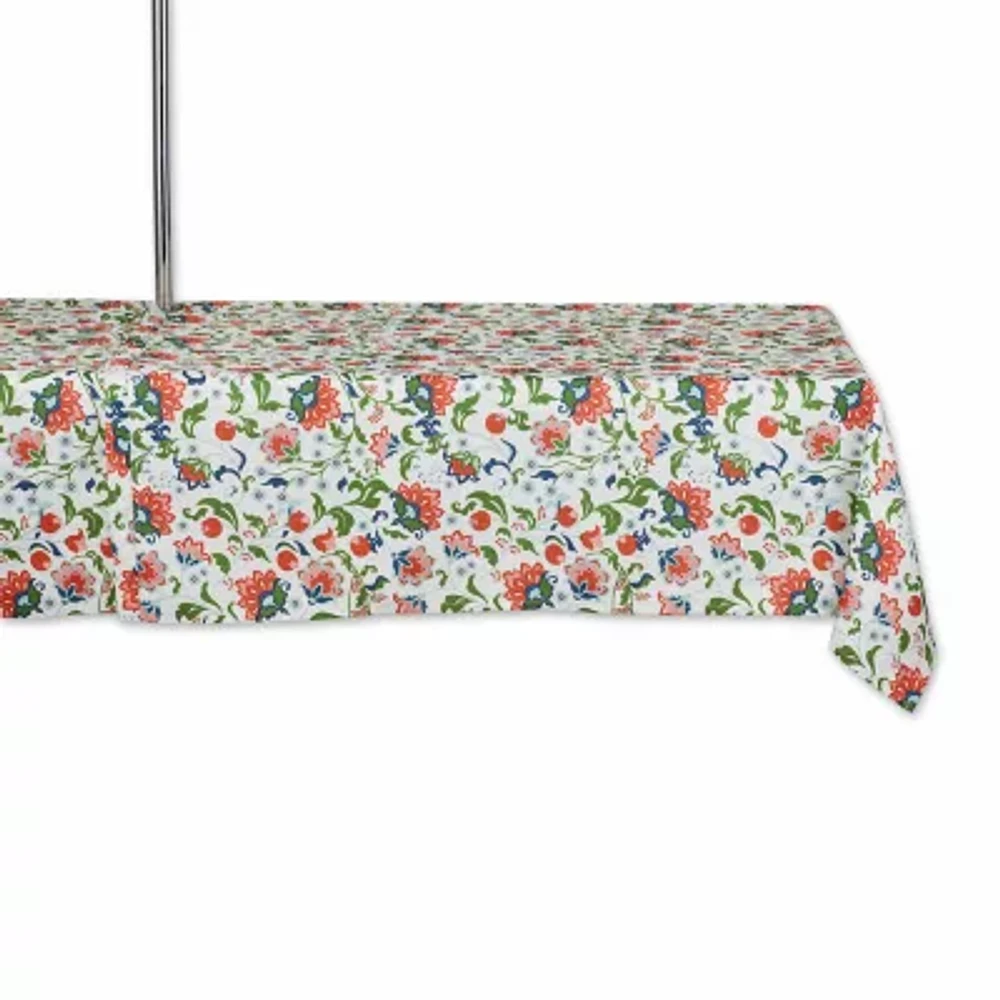 Design Imports Garden Floral Print Outdoor With Zipper Tablecloths