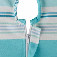 Design Imports Beach House Stripe Print Outdoor  With Zipper Tablecloths