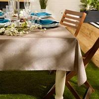 Design Imports Stone Tonal Lattice Print Outdoor  With Zipper Tablecloths