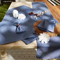 Design Imports French Blue Tonal Lattice Print Outdoor Tablecloths