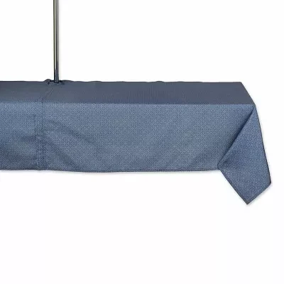 Design Imports French Blue Tonal Lattice Print Outdoor  With Zipper Tablecloths