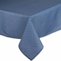 Design Imports French Blue Tonal Lattice Print Outdoor  With Zipper Tablecloths