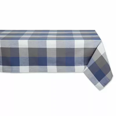 Design Imports French Blue Tri Color Check  X Tablecloths