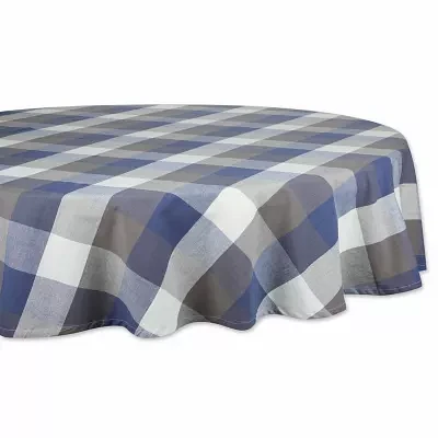 Design Imports French Blue Tri Color Check Tablecloths