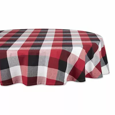 Design Imports Cardinal Red Tri Color Check Tablecloths