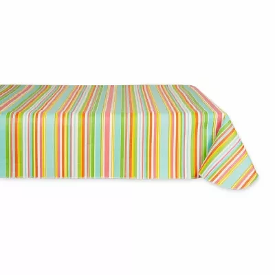 Design Imports Spring Stripe Vinyl Tablecloths