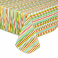 Design Imports Spring Stripe Vinyl Tablecloths