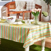 Design Imports Spring Stripe Vinyl Tablecloths