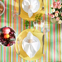 Design Imports Spring Stripe Vinyl Tablecloths