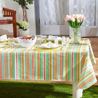 Design Imports Spring Stripe Vinyl Tablecloths