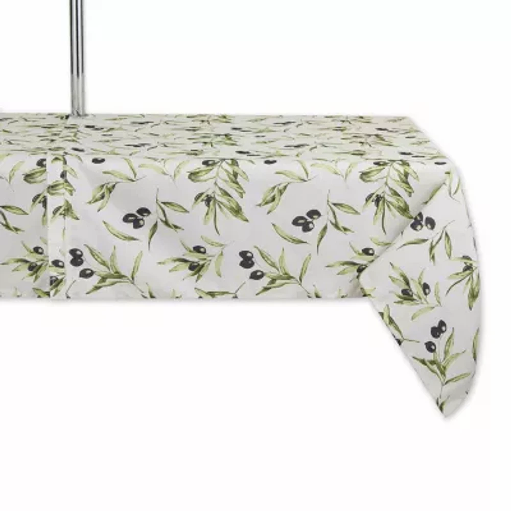 Design Imports Olives Print Outdoor  With Zipper Tablecloths