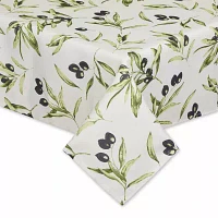 Design Imports Olives Print Outdoor  With Zipper Tablecloths