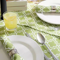 Design Imports Green Lattice Outdoor  With Zipper Tablecloths