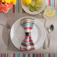 Design Imports Summer Stripe Outdoor With Zipper Tablecloths