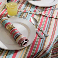 Design Imports Summer Stripe Outdoor  With Zipper Tablecloth