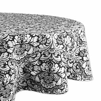 Design Imports Black Damask Tablecloths