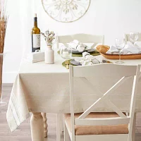 Design Imports White French Stripe Tablecloths