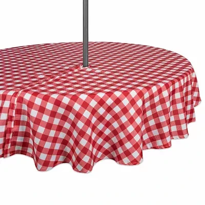 Design Imports Tango Red Check Outdoor With Zipper Tablecloths