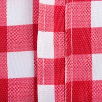 Design Imports Tango Red Check Round Outdoor With Zipper Tablecloths