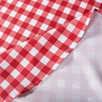 Design Imports Tango Red Check Round Outdoor With Zipper Tablecloths