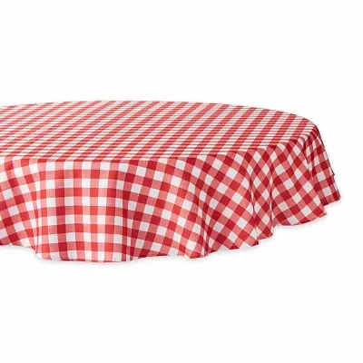 Design Imports Tango Red Check Outdoor Tablecloths