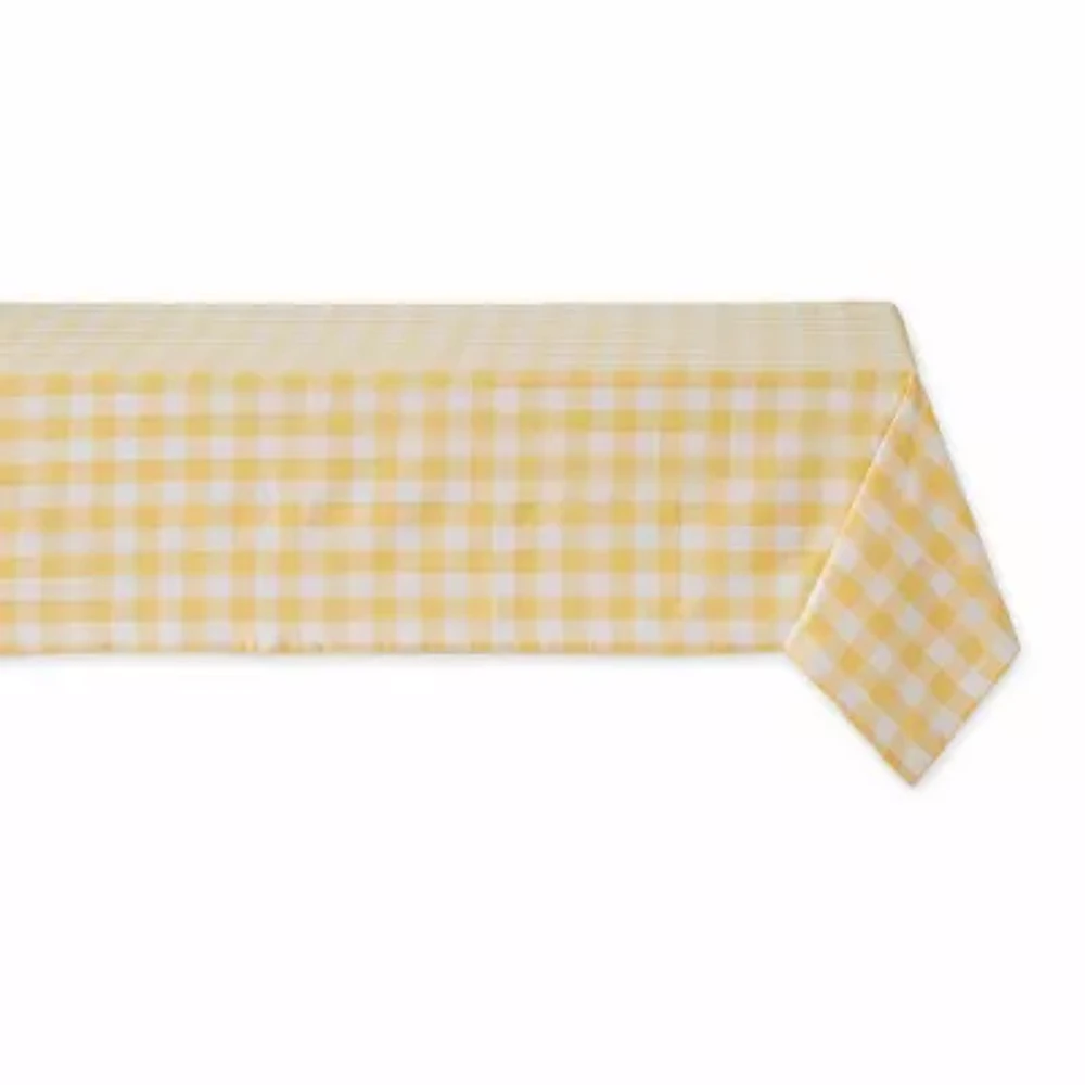 Design Imports Yellow/White Checkers Tablecloths