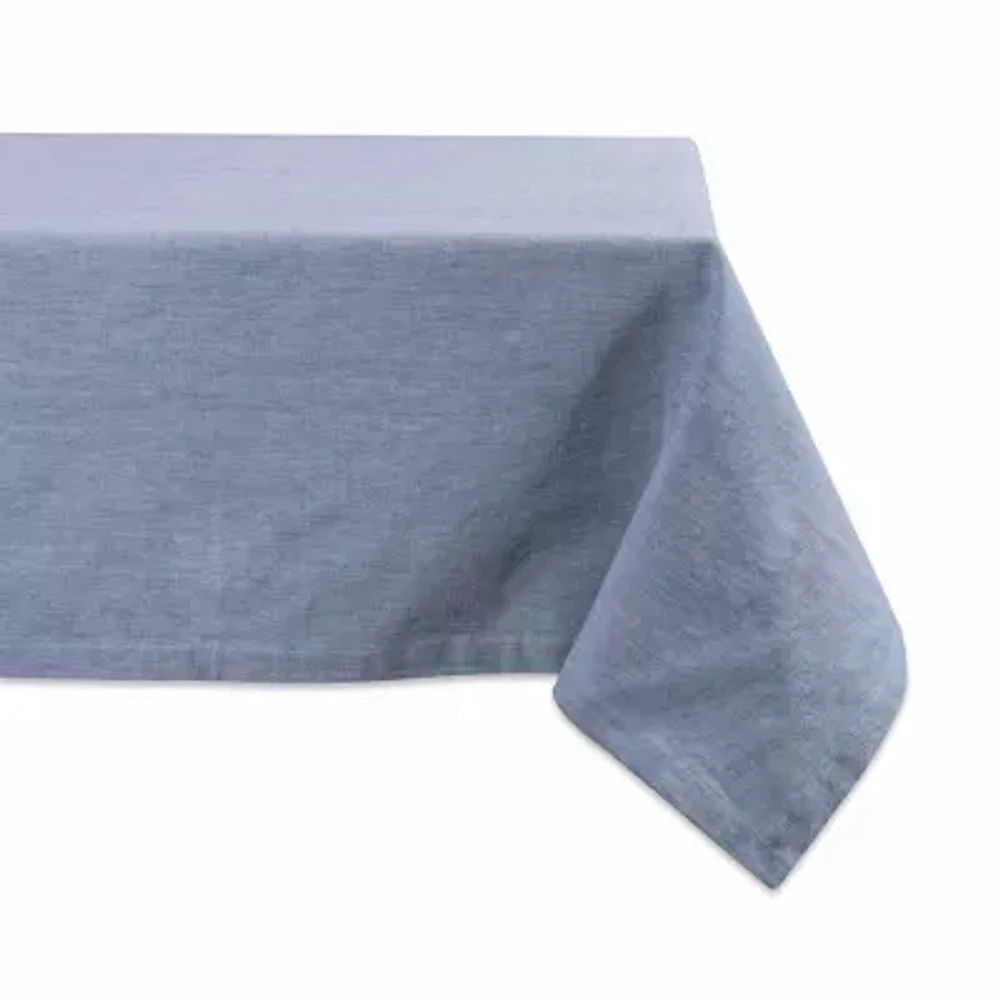 Design Imports Blue Solid Chambray Tablecloths