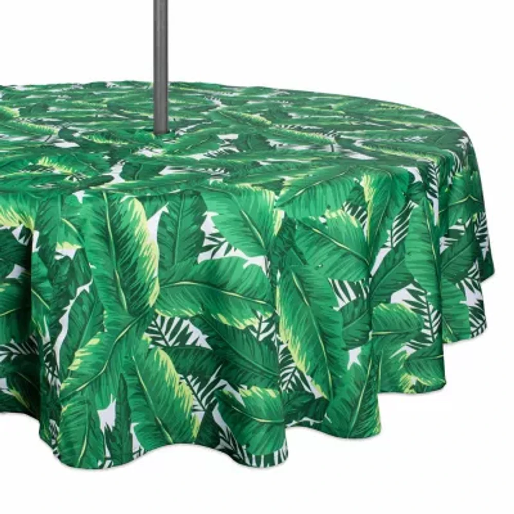 Design Imports Banana Leaf Outdoor  With Zipper Tablecloths